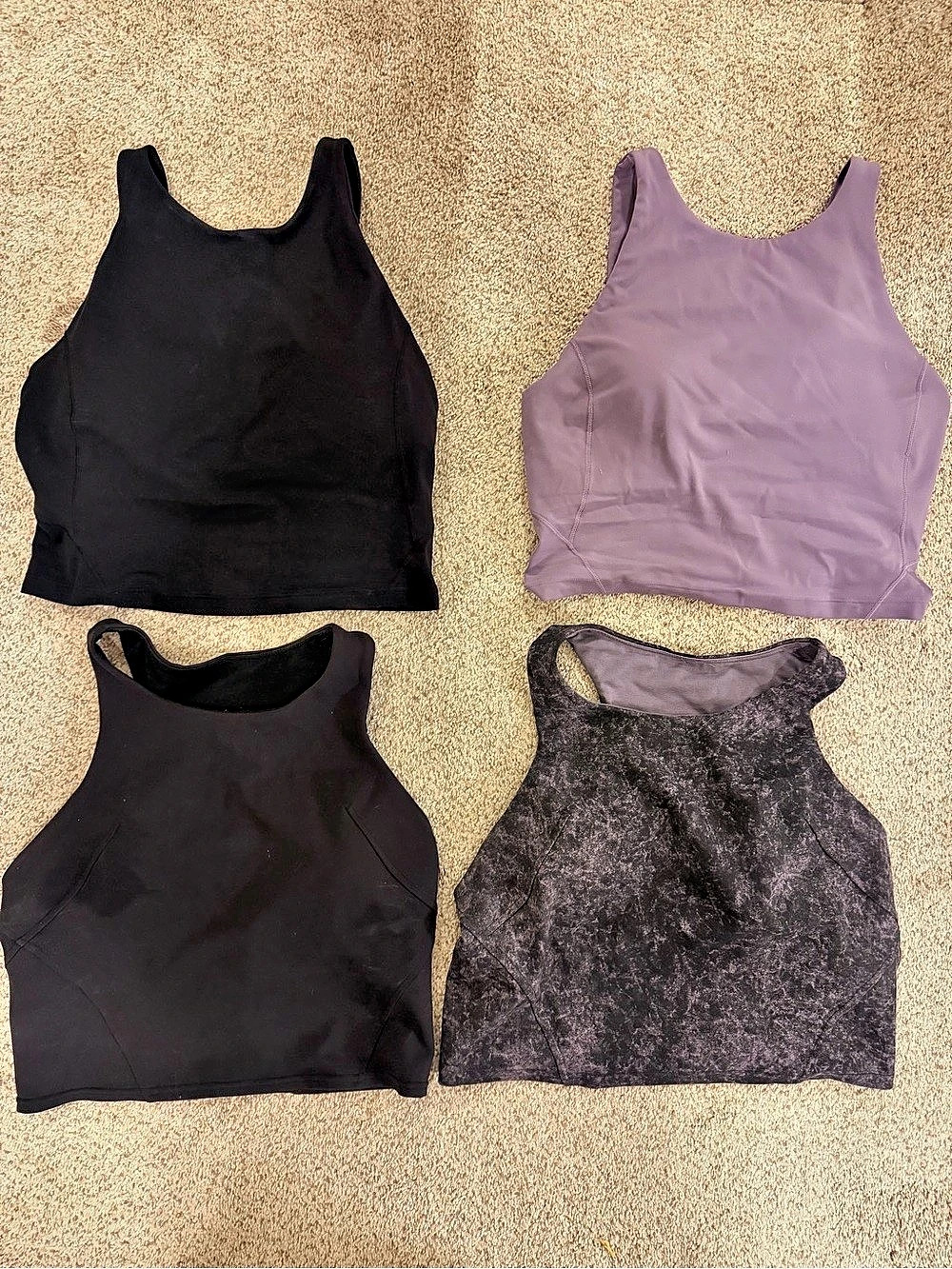 lululemon Align High-Neck Tank Top Tops 4-Piece Set Black & Purple
